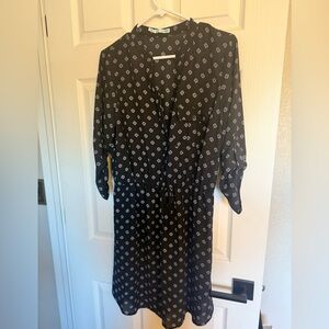 Black and White Patterned Women's Dress